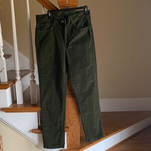 Men's Dark Green Corduroy Chinos